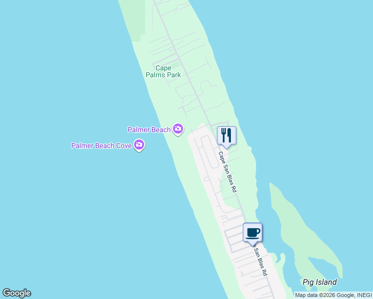 map of restaurants, bars, coffee shops, grocery stores, and more near 457 Haven Road in Port St. Joe