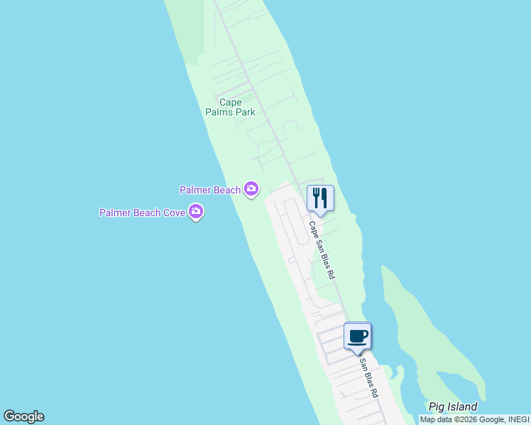 map of restaurants, bars, coffee shops, grocery stores, and more near 457 Haven Road in Port St. Joe