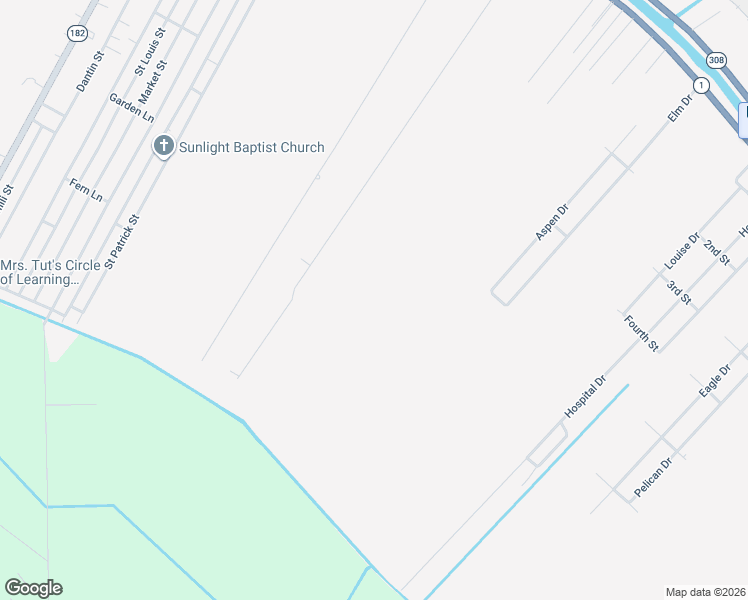 map of restaurants, bars, coffee shops, grocery stores, and more near 511 Danos Street in Raceland