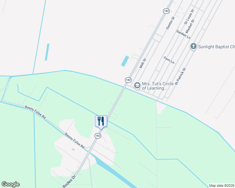 map of restaurants, bars, coffee shops, grocery stores, and more near 412-444 Willow Street in Raceland