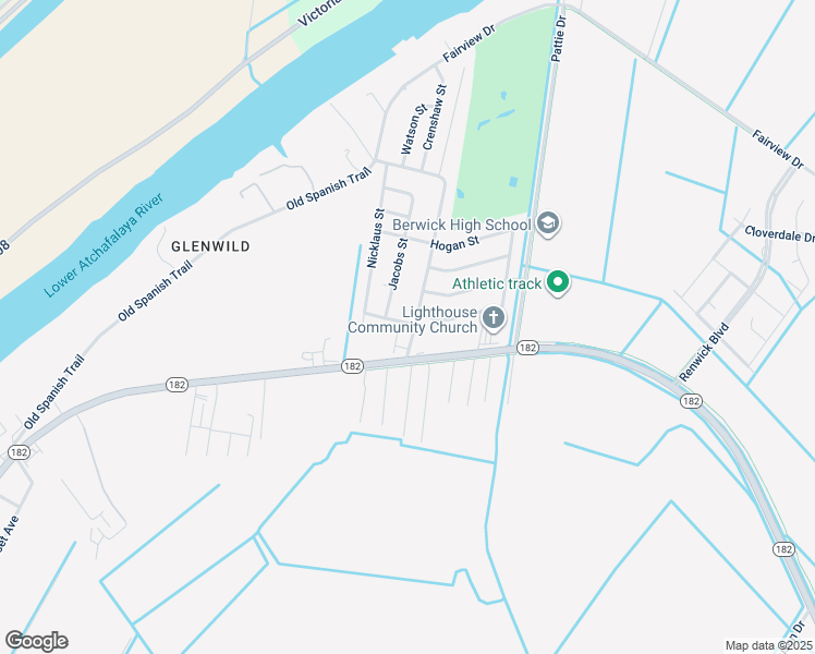 map of restaurants, bars, coffee shops, grocery stores, and more near 105 Trevino Street in Berwick