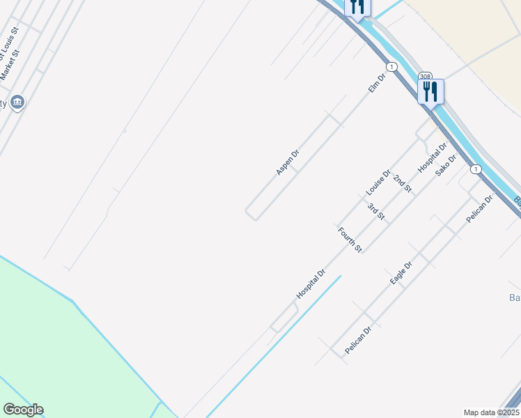 map of restaurants, bars, coffee shops, grocery stores, and more near 320 Aspen Drive in Raceland