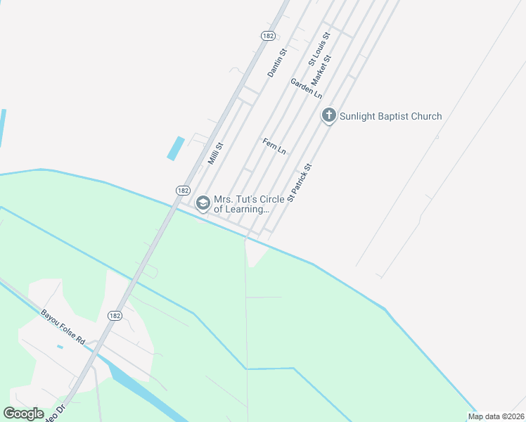 map of restaurants, bars, coffee shops, grocery stores, and more near 633 Market Street in Raceland