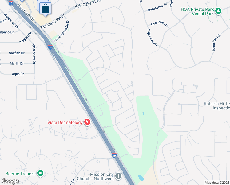 map of restaurants, bars, coffee shops, grocery stores, and more near 8700 Starr Ranch in Boerne