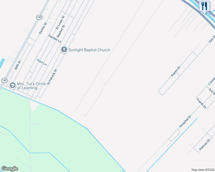 map of restaurants, bars, coffee shops, grocery stores, and more near 511 Danos Street in Raceland