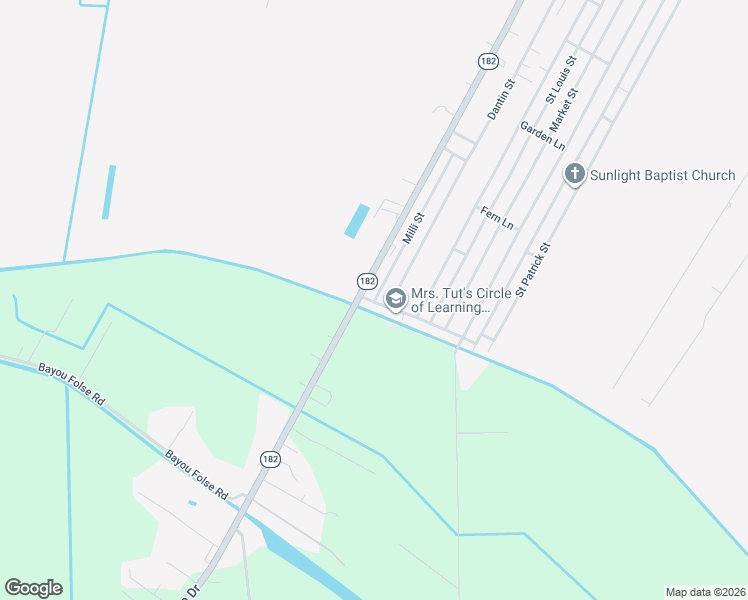 map of restaurants, bars, coffee shops, grocery stores, and more near 298 Milli Street in Raceland