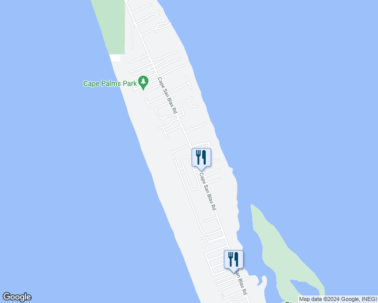 map of restaurants, bars, coffee shops, grocery stores, and more near 108 Seagrass Circle in Port St. Joe