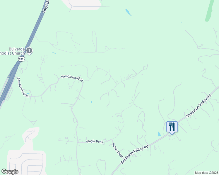 map of restaurants, bars, coffee shops, grocery stores, and more near 3138 Hidden Haven in San Antonio