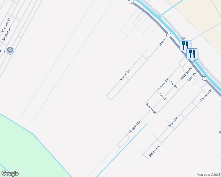 map of restaurants, bars, coffee shops, grocery stores, and more near 320 Aspen Drive in Raceland