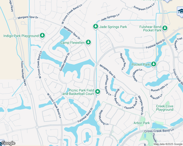map of restaurants, bars, coffee shops, grocery stores, and more near 5434 Austin Bend Lane in Fulshear