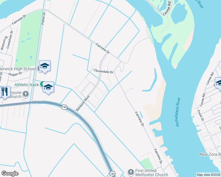 map of restaurants, bars, coffee shops, grocery stores, and more near 401-499 Riverside Drive in Berwick