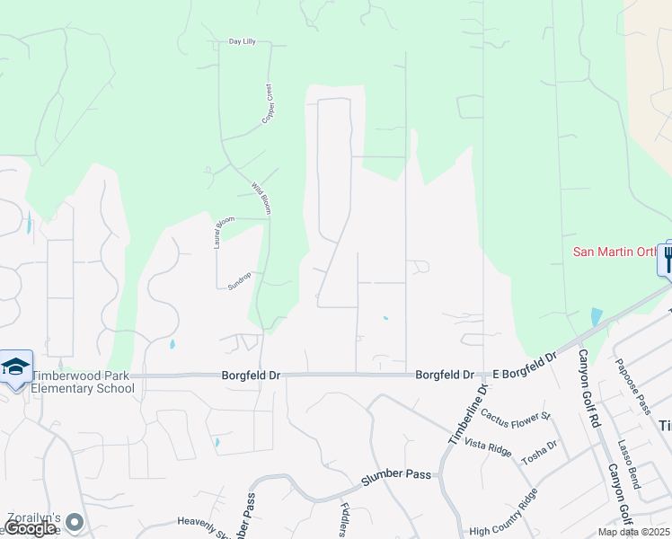 map of restaurants, bars, coffee shops, grocery stores, and more near 27830 George O'Brien in San Antonio