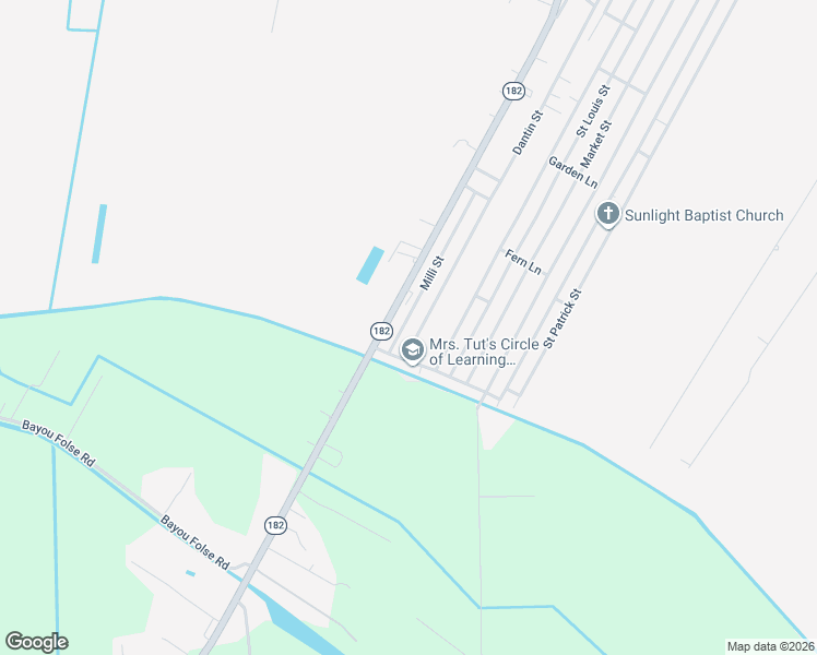 map of restaurants, bars, coffee shops, grocery stores, and more near 101-299 Milli Street in Raceland