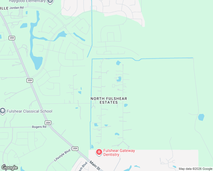 map of restaurants, bars, coffee shops, grocery stores, and more near 6339-6475 North Mallard Drive in Fulshear