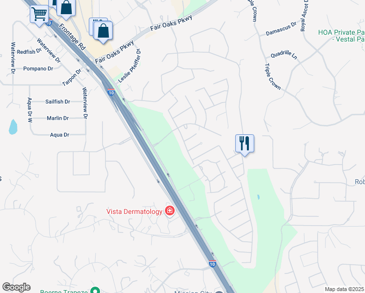 map of restaurants, bars, coffee shops, grocery stores, and more near 27923 Sonoma Ambre in Boerne