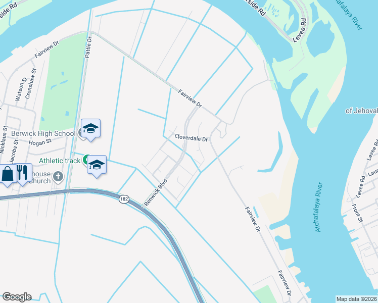 map of restaurants, bars, coffee shops, grocery stores, and more near 507 Renwick Boulevard in Berwick