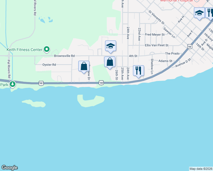 map of restaurants, bars, coffee shops, grocery stores, and more near 436 U.S. 98 in Apalachicola