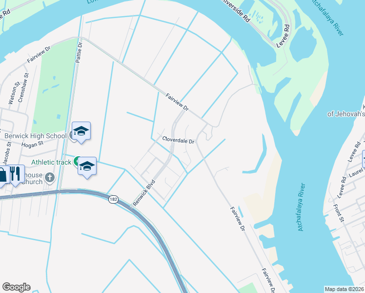 map of restaurants, bars, coffee shops, grocery stores, and more near 507 Renwick Boulevard in Berwick