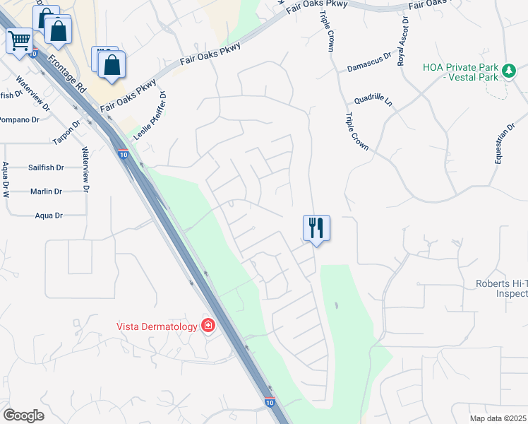 map of restaurants, bars, coffee shops, grocery stores, and more near 8626 Napa Landing in Boerne