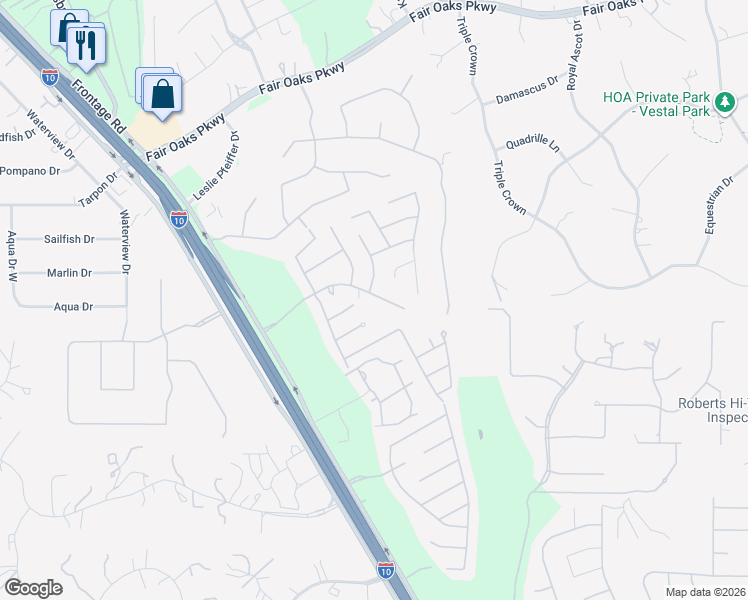 map of restaurants, bars, coffee shops, grocery stores, and more near 28002 Vine Cliff in Boerne