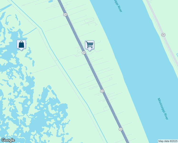 map of restaurants, bars, coffee shops, grocery stores, and more near 14204 Louisiana 23 in Belle Chasse