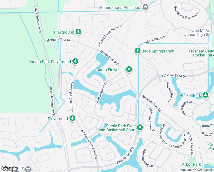 map of restaurants, bars, coffee shops, grocery stores, and more near 6035 Katy-Fulshear Road in Fulshear