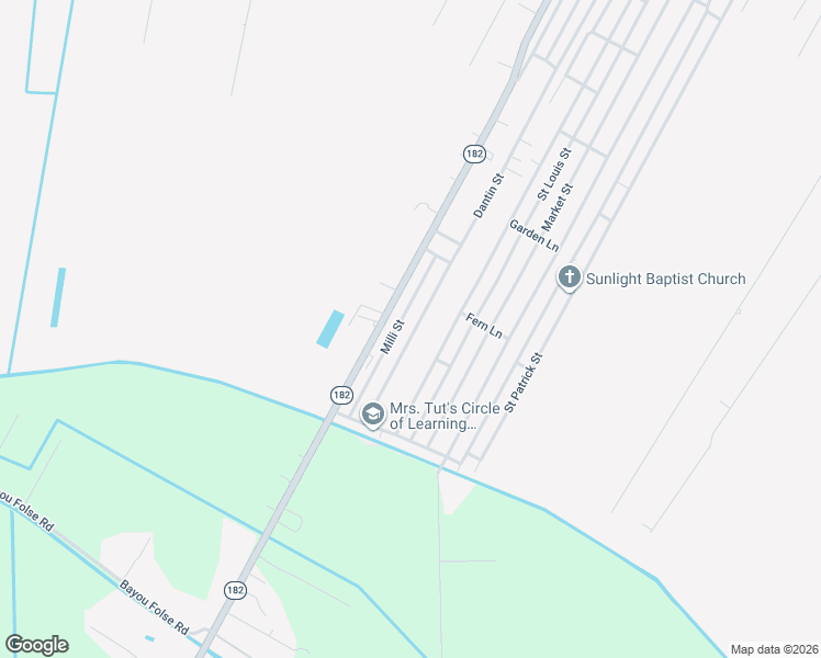 map of restaurants, bars, coffee shops, grocery stores, and more near 552 Dantin Street in Raceland