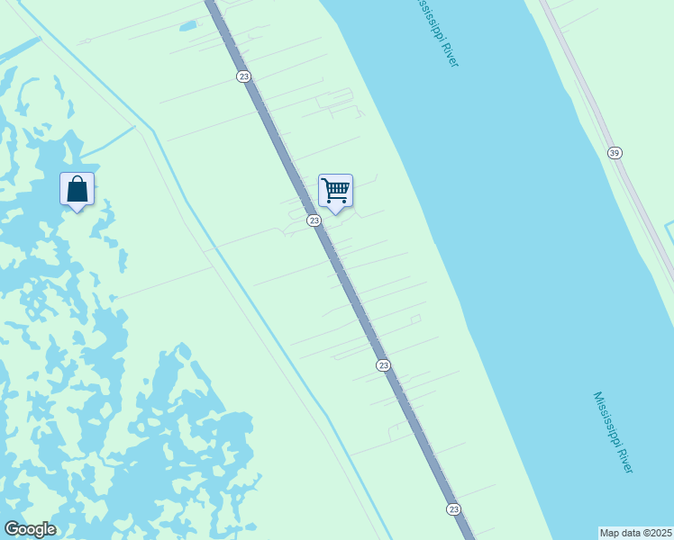map of restaurants, bars, coffee shops, grocery stores, and more near 14204 Louisiana 23 in Belle Chasse