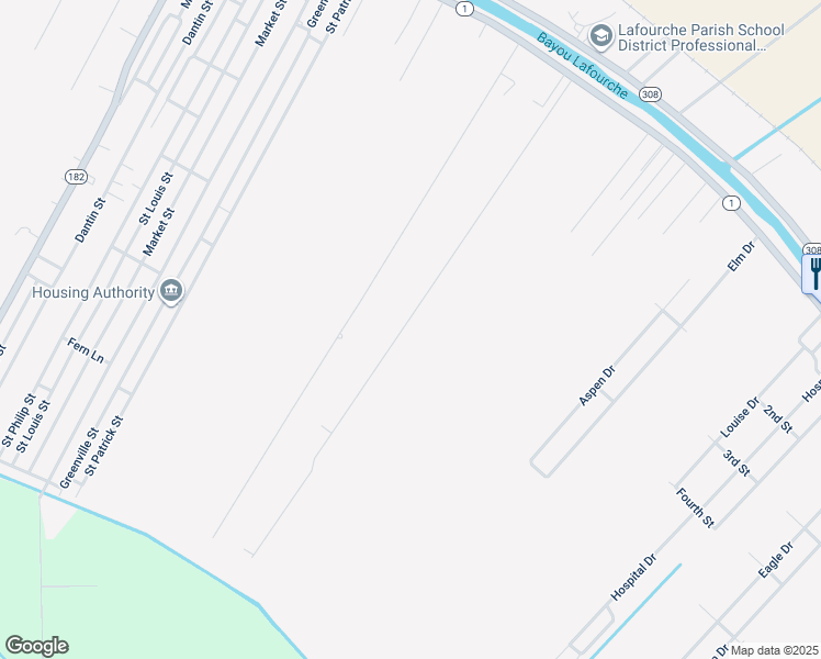 map of restaurants, bars, coffee shops, grocery stores, and more near 206 Danos Street in Raceland