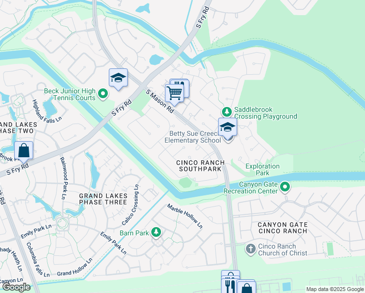 map of restaurants, bars, coffee shops, grocery stores, and more near 20707 Medallion Pointe Drive in Katy