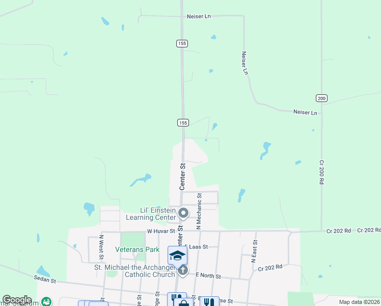 map of restaurants, bars, coffee shops, grocery stores, and more near 1561 North Center Street in Weimar