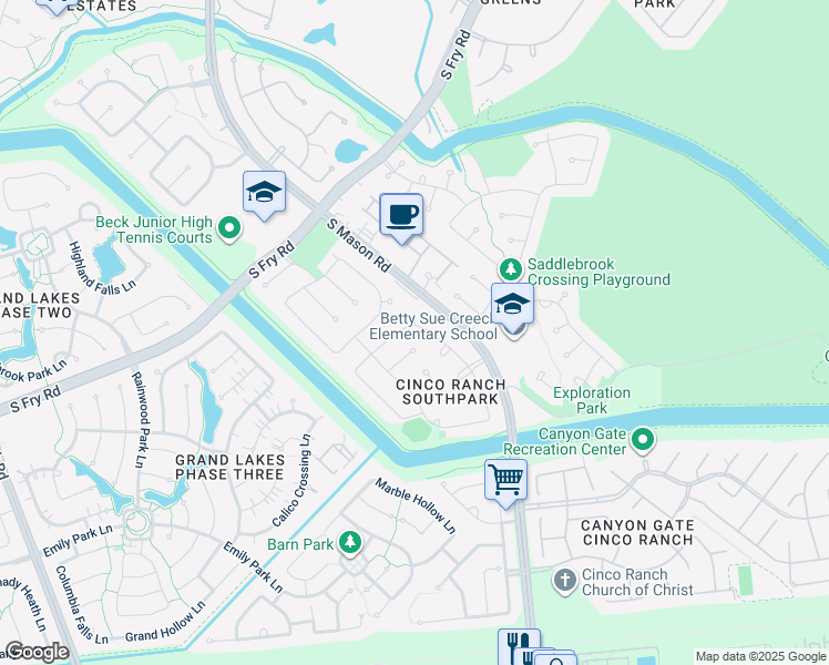 map of restaurants, bars, coffee shops, grocery stores, and more near 20707 Medallion Pointe Drive in Katy