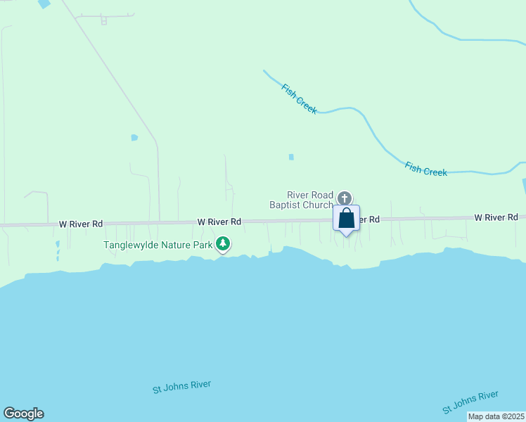 map of restaurants, bars, coffee shops, grocery stores, and more near 314 West River Road in Palatka