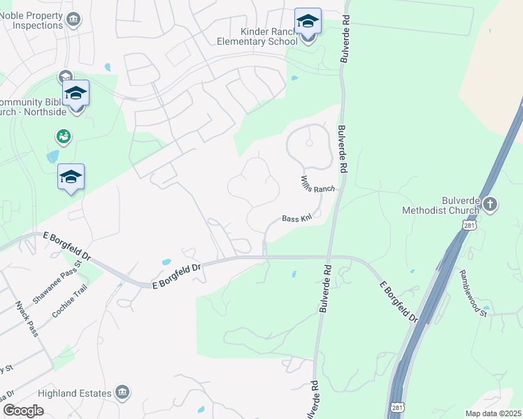map of restaurants, bars, coffee shops, grocery stores, and more near 1863 Worsham Pass in San Antonio