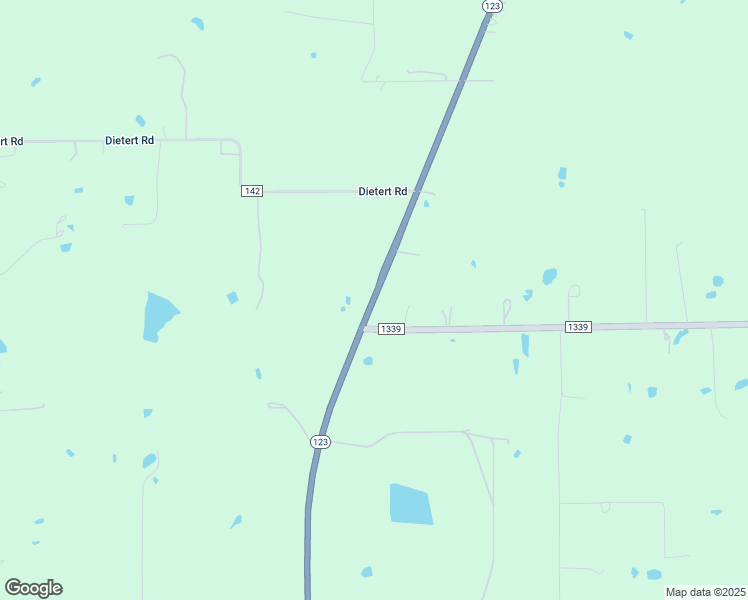map of restaurants, bars, coffee shops, grocery stores, and more near 4501 North State Highway 123 in Kingsbury
