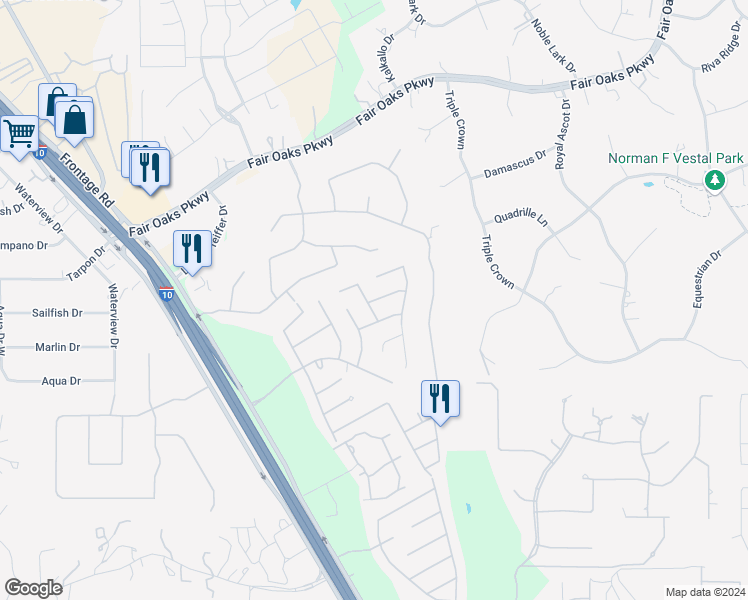 map of restaurants, bars, coffee shops, grocery stores, and more near 8614 Gelvani Vina in Boerne