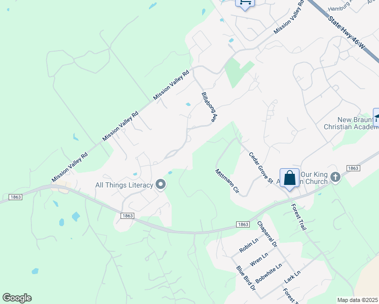 map of restaurants, bars, coffee shops, grocery stores, and more near 834 Uluru Avenue in New Braunfels