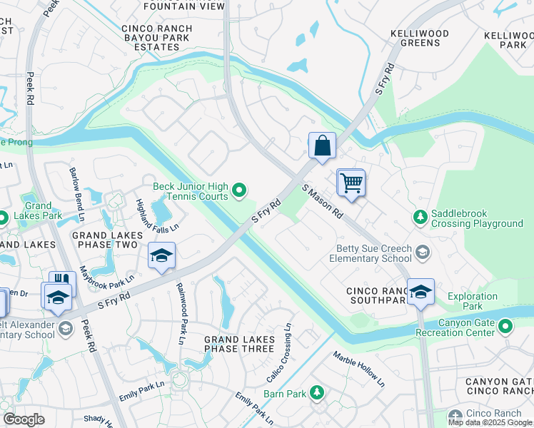 map of restaurants, bars, coffee shops, grocery stores, and more near 20930 Auburn Trace Court in Katy