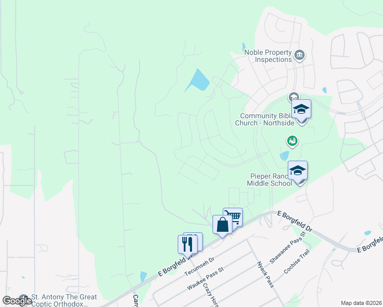 map of restaurants, bars, coffee shops, grocery stores, and more near 798 Alida Lane in San Antonio