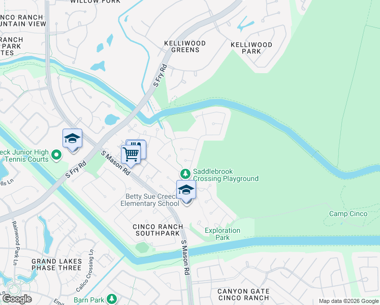 map of restaurants, bars, coffee shops, grocery stores, and more near 22011 Sage Mountain Lane in Katy