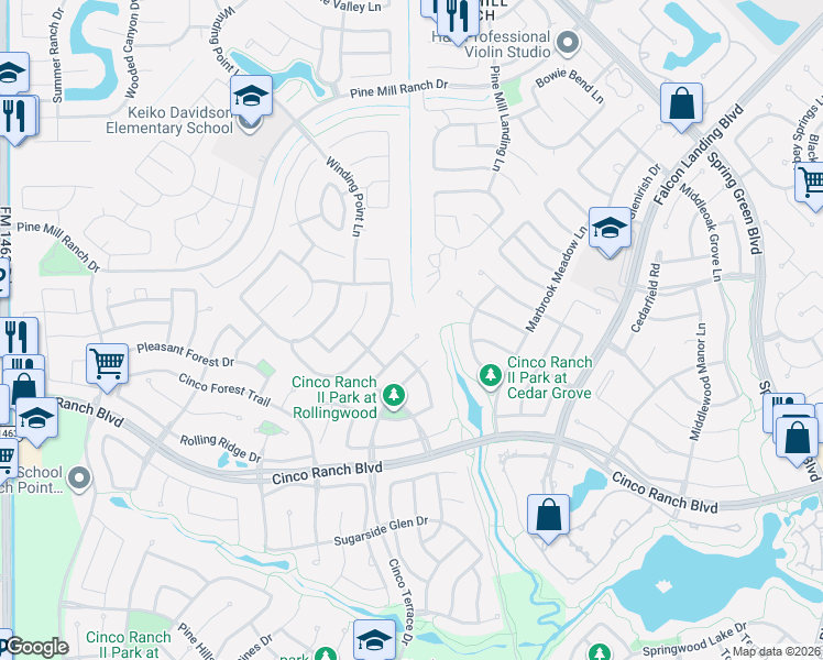 map of restaurants, bars, coffee shops, grocery stores, and more near 4706 Ashley Hope Drive in Katy