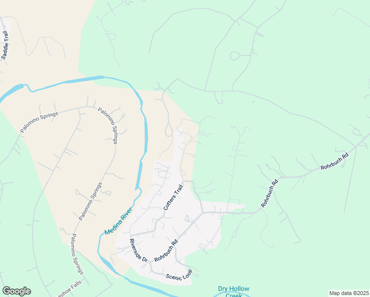 map of restaurants, bars, coffee shops, grocery stores, and more near 447 Mills Lane in Pipe Creek