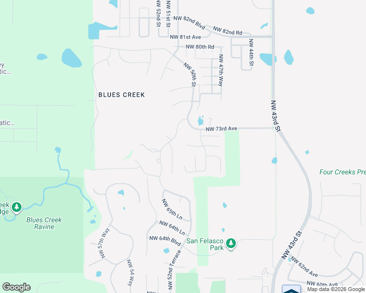 map of restaurants, bars, coffee shops, grocery stores, and more near 5004 Northwest 71st Place in Gainesville