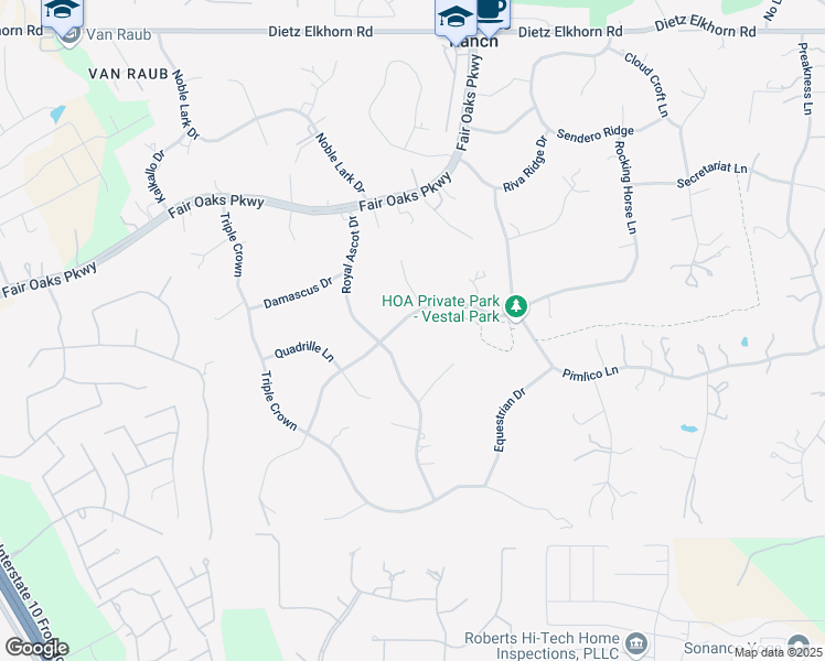map of restaurants, bars, coffee shops, grocery stores, and more near 8024 Rocking Horse Lane in Fair Oaks Ranch