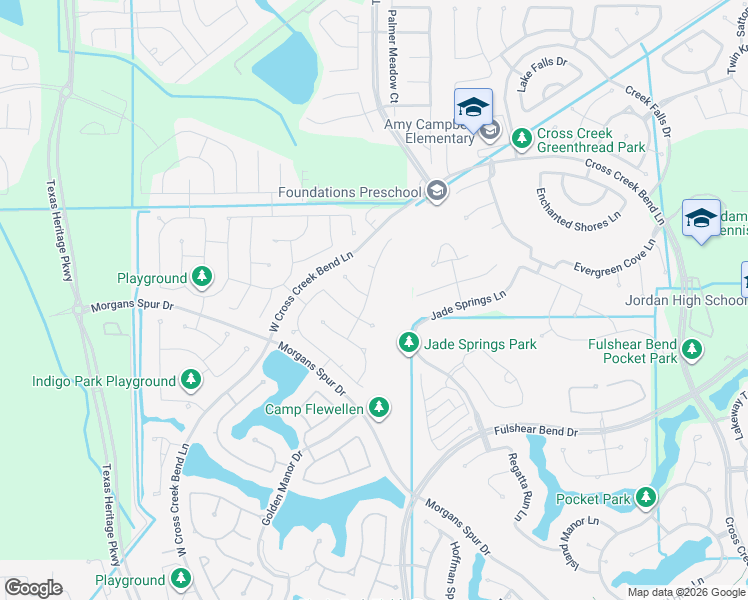map of restaurants, bars, coffee shops, grocery stores, and more near 4223 Creek Shore Lane in Fulshear
