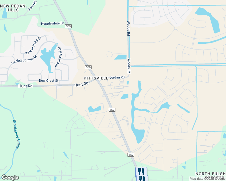 map of restaurants, bars, coffee shops, grocery stores, and more near 5629 Farm to Market 359 in Fulshear