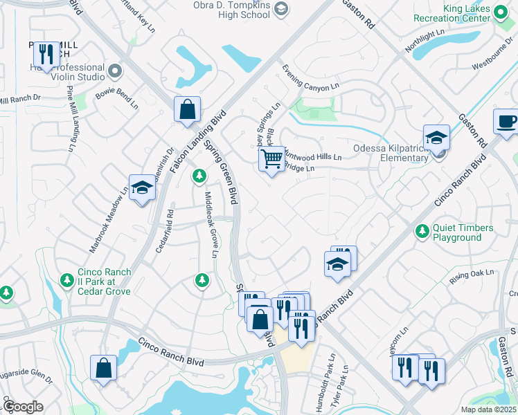 map of restaurants, bars, coffee shops, grocery stores, and more near 26911 Crismel Urritia in Katy
