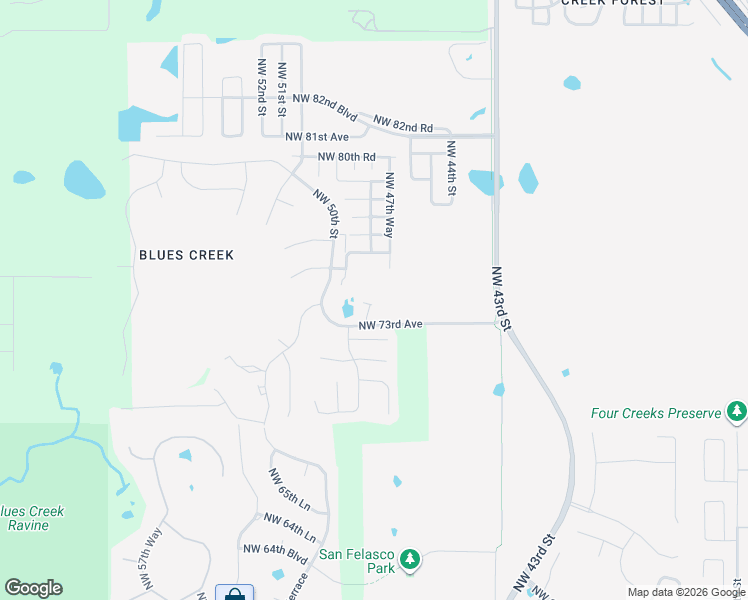 map of restaurants, bars, coffee shops, grocery stores, and more near 4806 Northwest 73rd Avenue in Gainesville