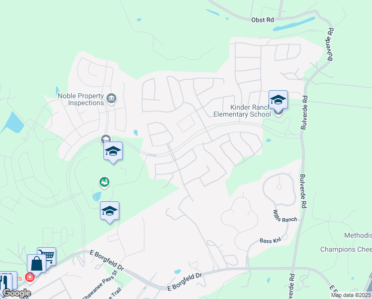 map of restaurants, bars, coffee shops, grocery stores, and more near 28547 Tristant Ridge in San Antonio