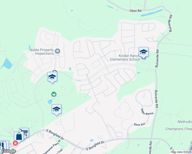 map of restaurants, bars, coffee shops, grocery stores, and more near 28547 Tristant Ridge in San Antonio